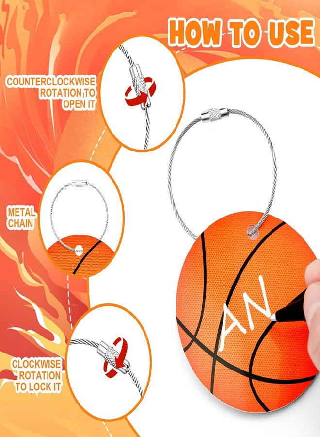 Sunnymove 12 Pcs Basketball Gift Bags with Clear Window and 12 Pcs Luggage Tags Basketball Themed Bags with Handles 7 x 5 x 10'' for Team Gift Goodie Snacks Treats Sport Theme Games Day Party Supplies - Image 4